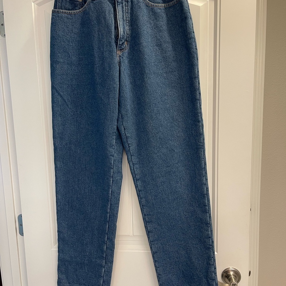 LL Bean Original Fit Relaxed Fleece Lined Jeans Denim Women's Size 10 tall - Picture 9 of 10